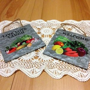 Rustic Kitchen Decor, Lightweight kitchen hanging wall tin plaque